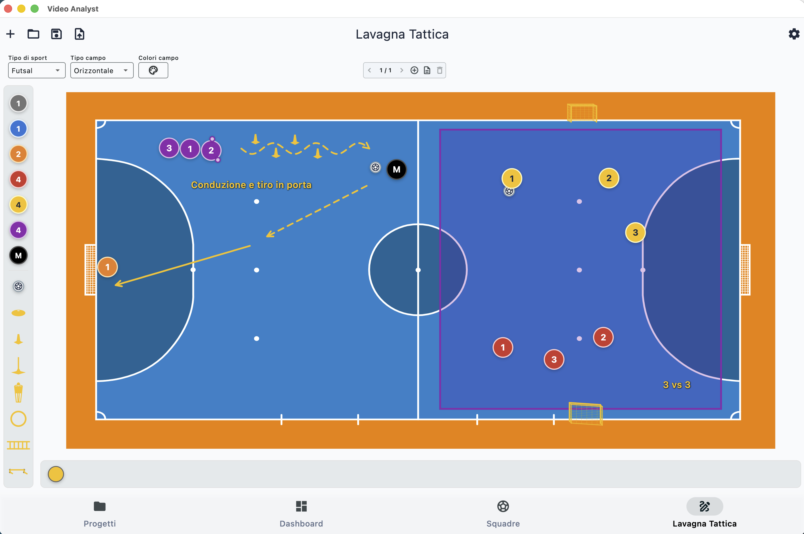 Lavagna tattica: schemi su campo da futsal